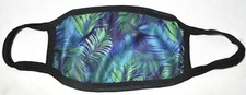 Tropical Blue and Green Palm Leaf Lined Cotton Face Mask Washable Reusable New