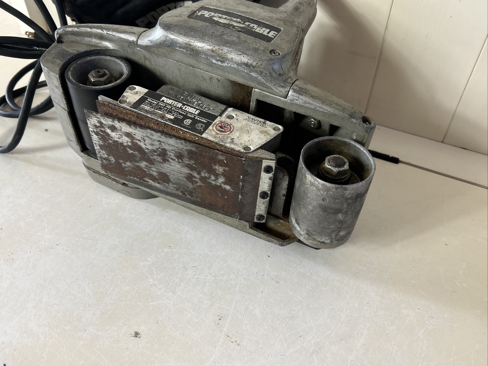 PORTER CABLE MODEL 360 HD 3X24 DUSTLESS BELT SANDER TESTED WORKING