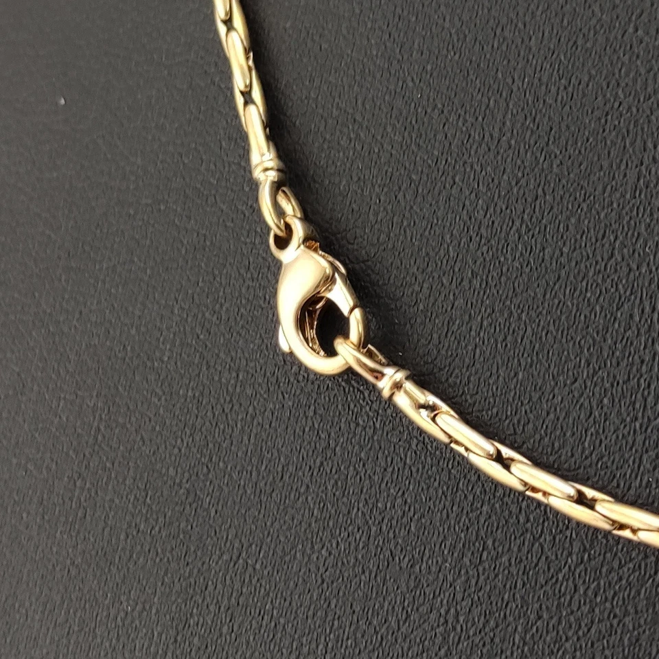 ⭐ Pierre Lang Halskette Collier Anhänger Strick Kette Perle Magnet Gold Go 125 ⭐ - Bild 3 von 3