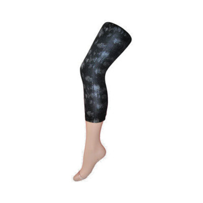 Jonathan Aston Long Footless Tights Black Silver Print SILEG10 A/B