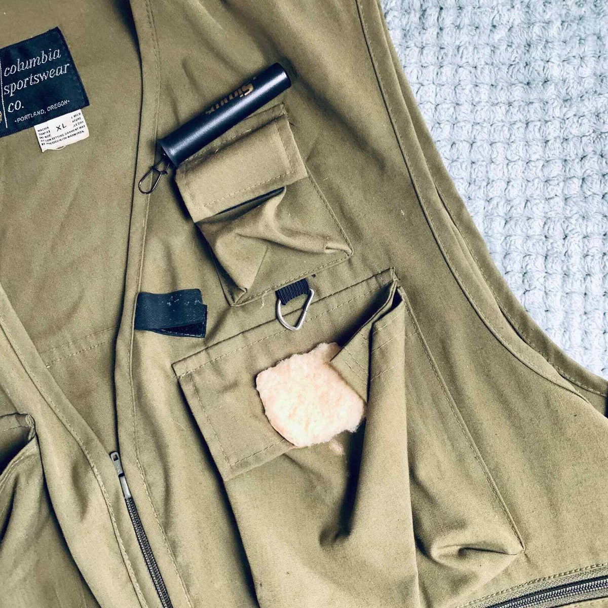 Gilet De Pêche Columbia Vintage - Vert - Taille XL Homme - Très Bon état