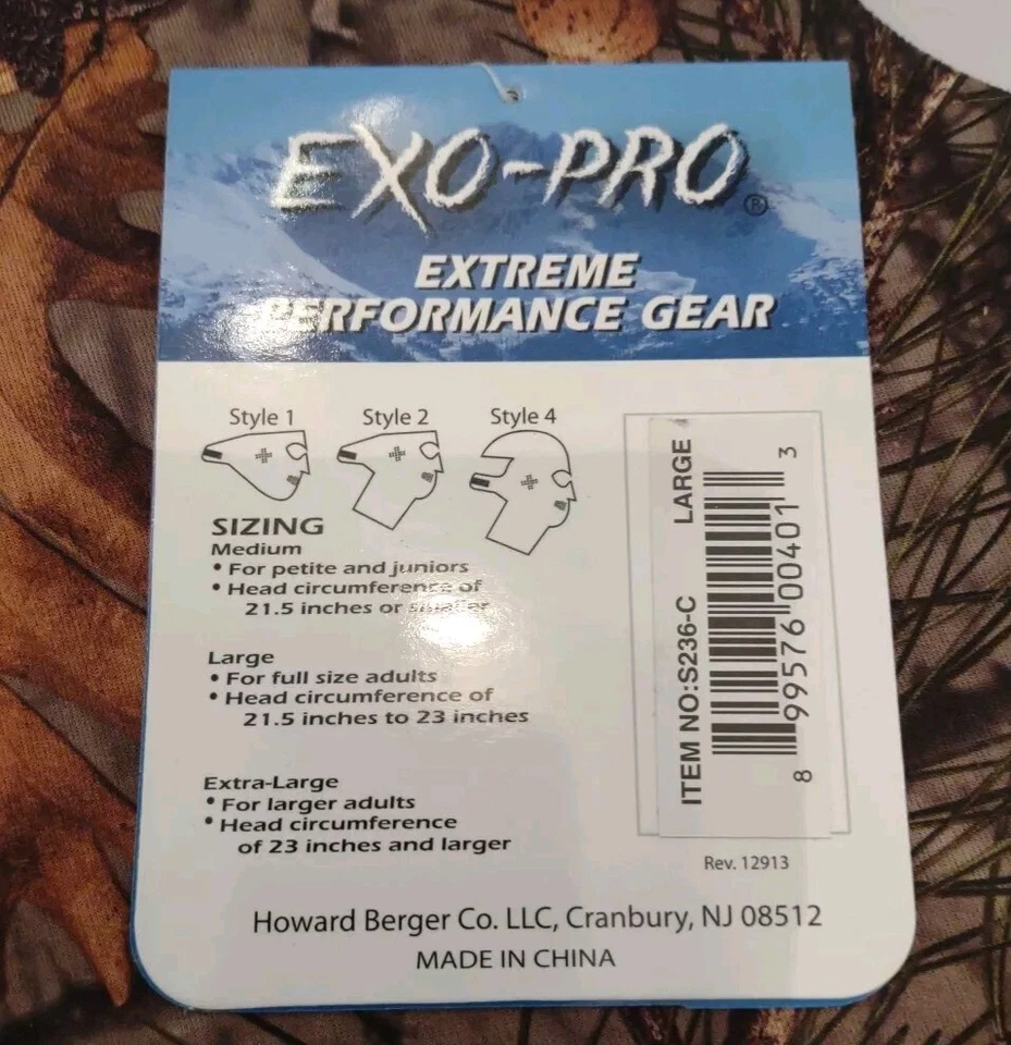 EXO-PRO Face & Neck Mask Extreme Performance Gear Size L. NWT. GJL - Image 3 of 4