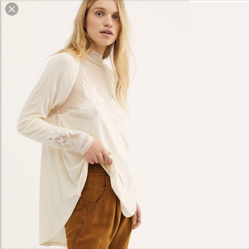 Free People Saheli Embroidered Mesh Top 
