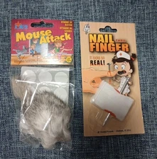 Lot Fake Bloody Nail Thru Finger & Mouse Attack Funny Prank Joke Gift MagicTrick