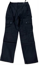 Streetwear Black Cargo Pants for Loose Fit Baggy Work Pants with Pockets S 