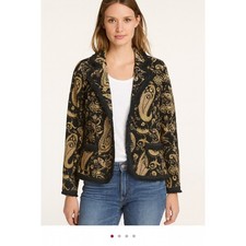 Chico  s Paisley Textured Blazer Jacket Chicos Size 2 Fits Like Large/12 