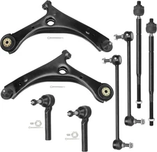 IRONTEK 8pcs Front Lower Control Arm w/Ball Joint Sway Bar Tie Rod for 2008-17