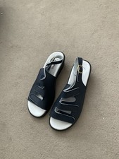 Comoda Ladies Navy Blue Leather Sandals Size 6