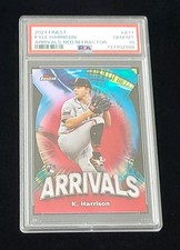 2024 Topps Finest KYLE HARRISON RC ARRIVALS RED REFRACTOR /5 - PSA 10 - POP 1