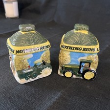 Vintage John Deere Salt And Pepper Shakers Gibson Ceramic (gz20)