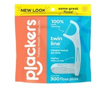 Plackers Twin-Line Dental Flossers, Cool Mint Flavor, 300 Count Pack of 1