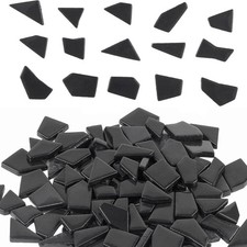 Youway Style Black Glass Mosaic Tiles for Crafts Bulk,200g Broken Glass Piece...