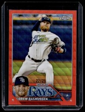 2023 Topps Chrome Orange Refractor Drew Rasmussen 22/25 Tampa Bay Rays #210