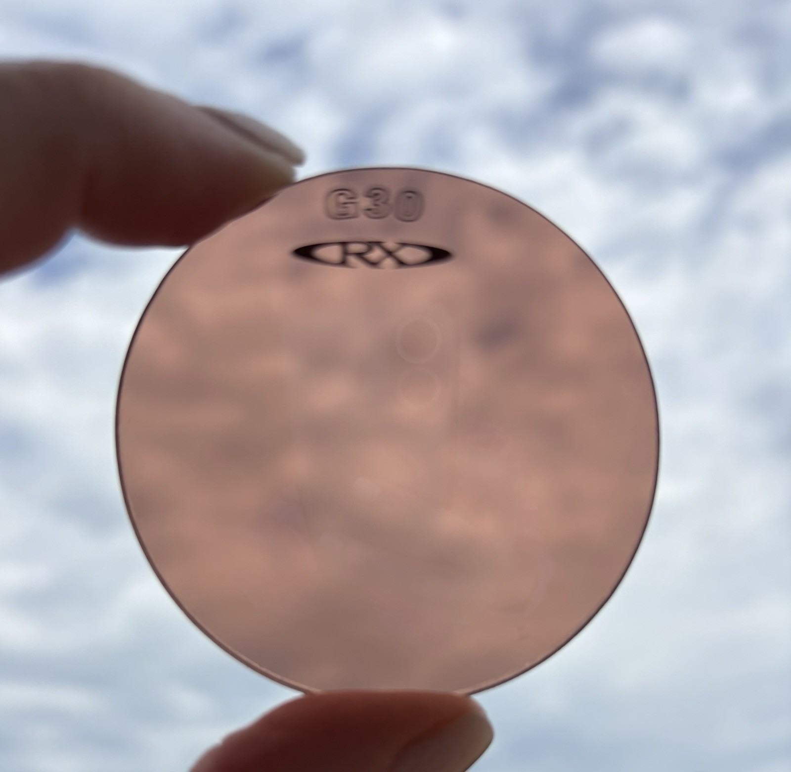Muestra de pantalla Oakley Lens Puck G-30 representante de ventas pieza exclusiva de coleccionista