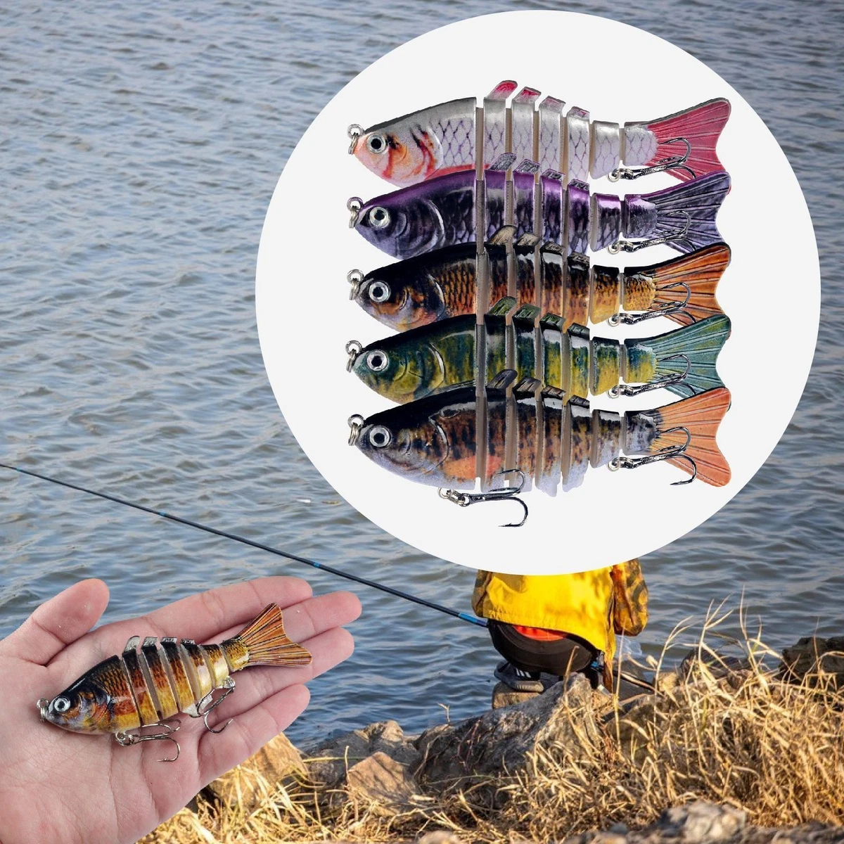 Esca Da Pesca In Metallo Duro 84g Colore Giallo - Popper Con Ancorette Triple Anti-corrosione Per Acqua Salata - 5