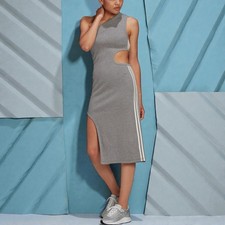  NWT Adidas Blue Version' One-Shoulder Dress in Grey - Size Small