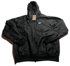 Nike Mens Full Zip Hooded Windbreaker Jacket Black DA0001-010 Size M NEW