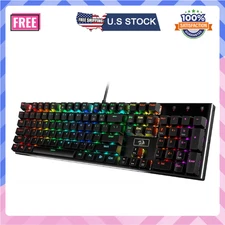 Redragon K556 RGB LED Backlit Wired Mechanical Gaming Keyboard, 104 Keys Hot-Swa