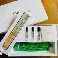 Christian Dior Folding Fan Sensu Green w/Strap Perfume Box Vip Gift Fashion