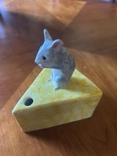 Vintage Mouse on Cheese String Dispenser Scissors Babbacombe Pottery England