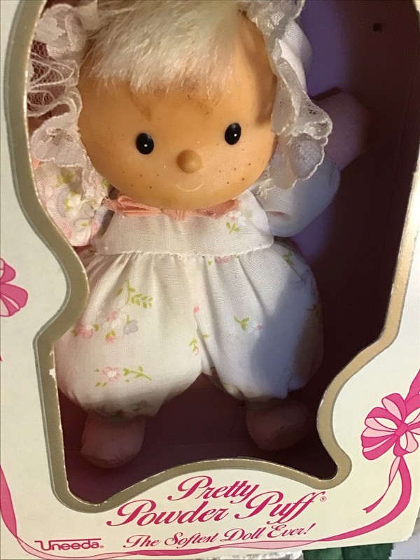 Vintage Uneeda Pretty Powder Puff Small Doll Dressed In Pink & White New In Box