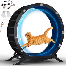 Cat Wheels, Large Cat Exercise Wheel for Indoor Cats, 40"Diameter Cat Treadmill