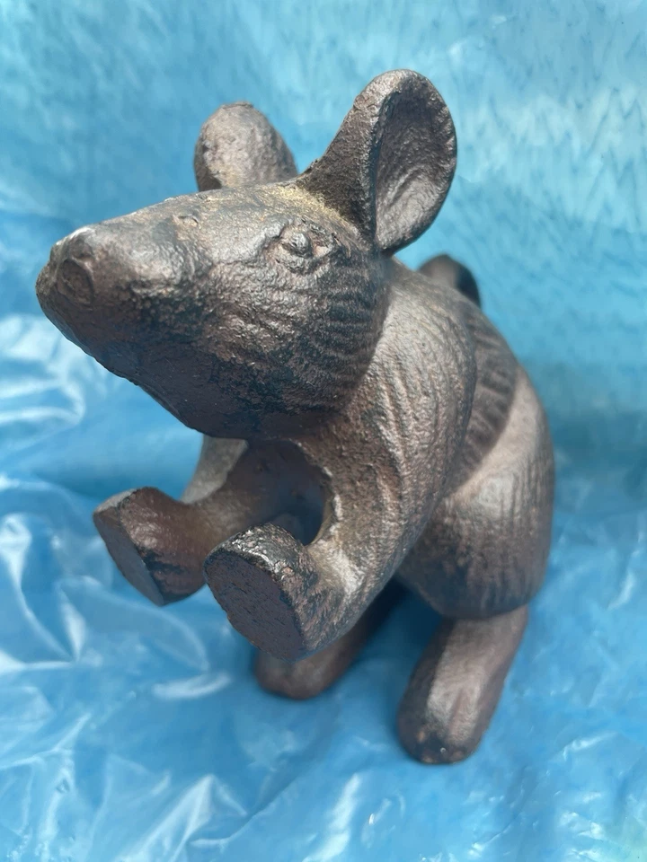 Tope de puerta de ratón de hierro fundido - estilo rústico vintage para dormitorio, baño y uso exterior Foto 2 de 4