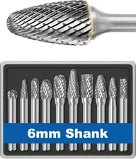 10 PCS 1/4 Carbide Burr Set 1/4 Shank Die Grinder Bits Drill Bits Grinding Bits.
