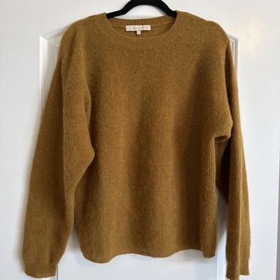 Vanessa Bruno Mohair Alpaca Sweater Crew Neck Sz L Brown
