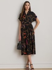 $175 Lauren Ralph Lauren Women’s Belting-Print Belted Crepe Dress 16