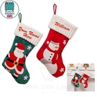 Personalised Embroidered Name Initial Christmas Stocking Santa Snowman Xmas