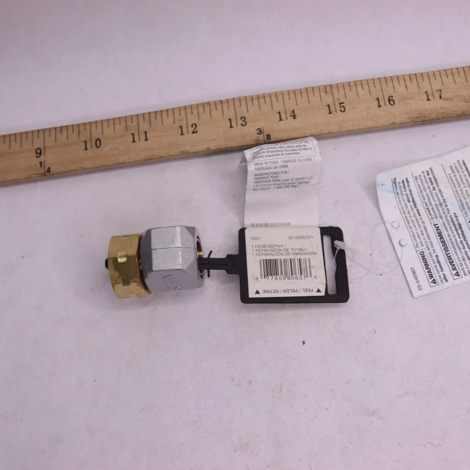 Conector de abrazadera de reparación de manguera Nelson latón 5/8" y 3/4" 03-028322R1 Foto 3 de 4