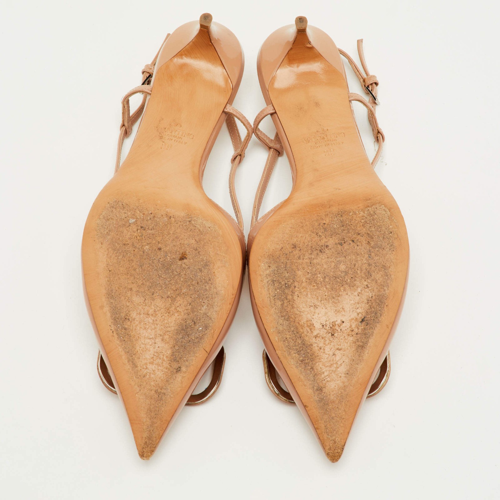 Valentino VLogo Size 39 Beige Patent Leather Pumps thumbnail 6