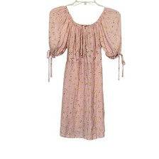 Faithfull the Brand Thea Floral Polka Dot Puff Sleeve Mini Dress | Size 4 NWT