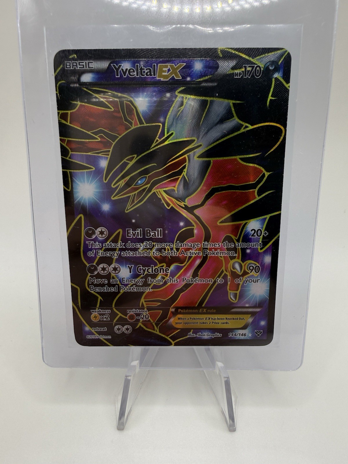 Yveltal EX 144/146 X & Y Base set Ultra Rare Full Art Holo Pokemon Card NM+