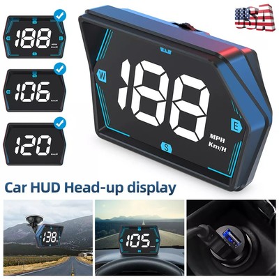 Universal Car Digital Speedometer GPS HUD Head Up Display MPH Overspeed Alarm US