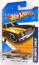 Hot Wheels 2012 Muscle Mania GM Series #107 '70 Monte Carlo Gold w/ MC5s