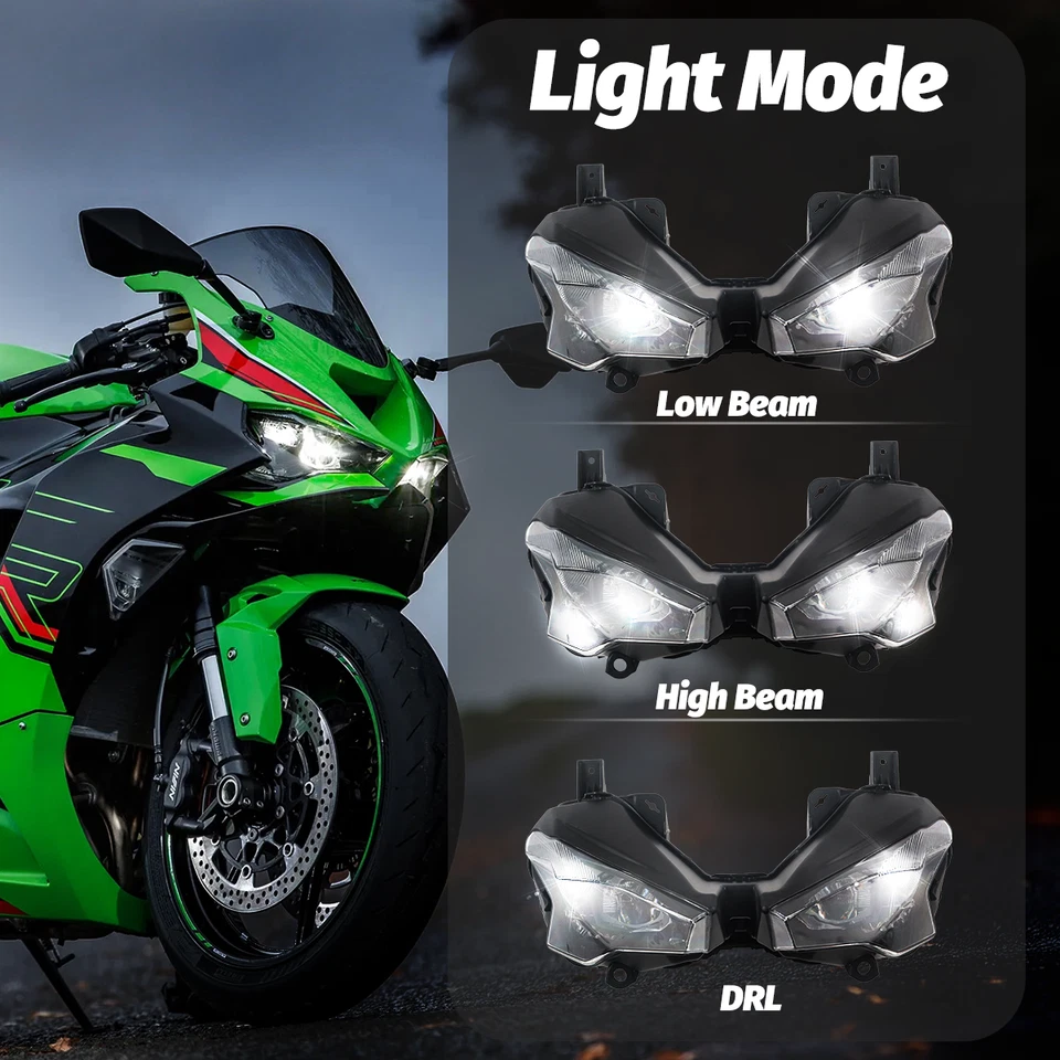 Ajuste para Kawasaki Ninja ZX6R 2024 2025 ZX636 Conjunto de faros Luz de faros Foto 4 de 4
