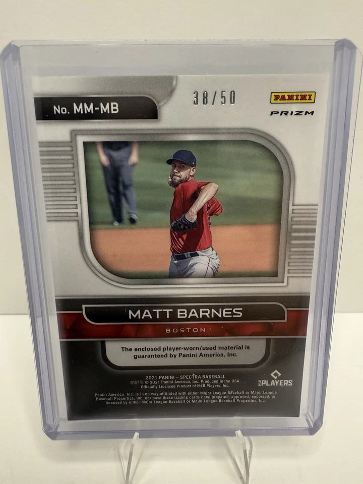 Parche Monumental Panini Spectra Matt Barnes 2021 usado por el jugador azul Prizm 38/50 Foto 2 de 4