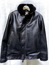 Y’2 LEATHER Japan Limited Exclusive N-1 Deck Jacket — Hand-Oiled Horsehide Black