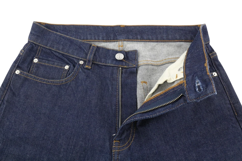 Acne Studios Jeans Homme W30/L32 Bleu Foncé Slim Tête de Mort Pression Éclair - Photo 4/4