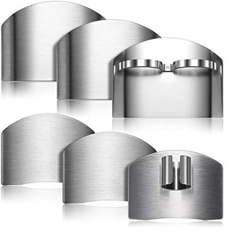 6 Pcs Stainless Steel Finger Protector Guard for Cutting Food Kitchen Tool - Picture 1 of 1