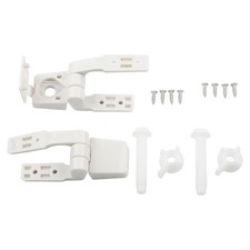 Toilet Seat Hinge Set with Plastic Components and All Required Fasteners