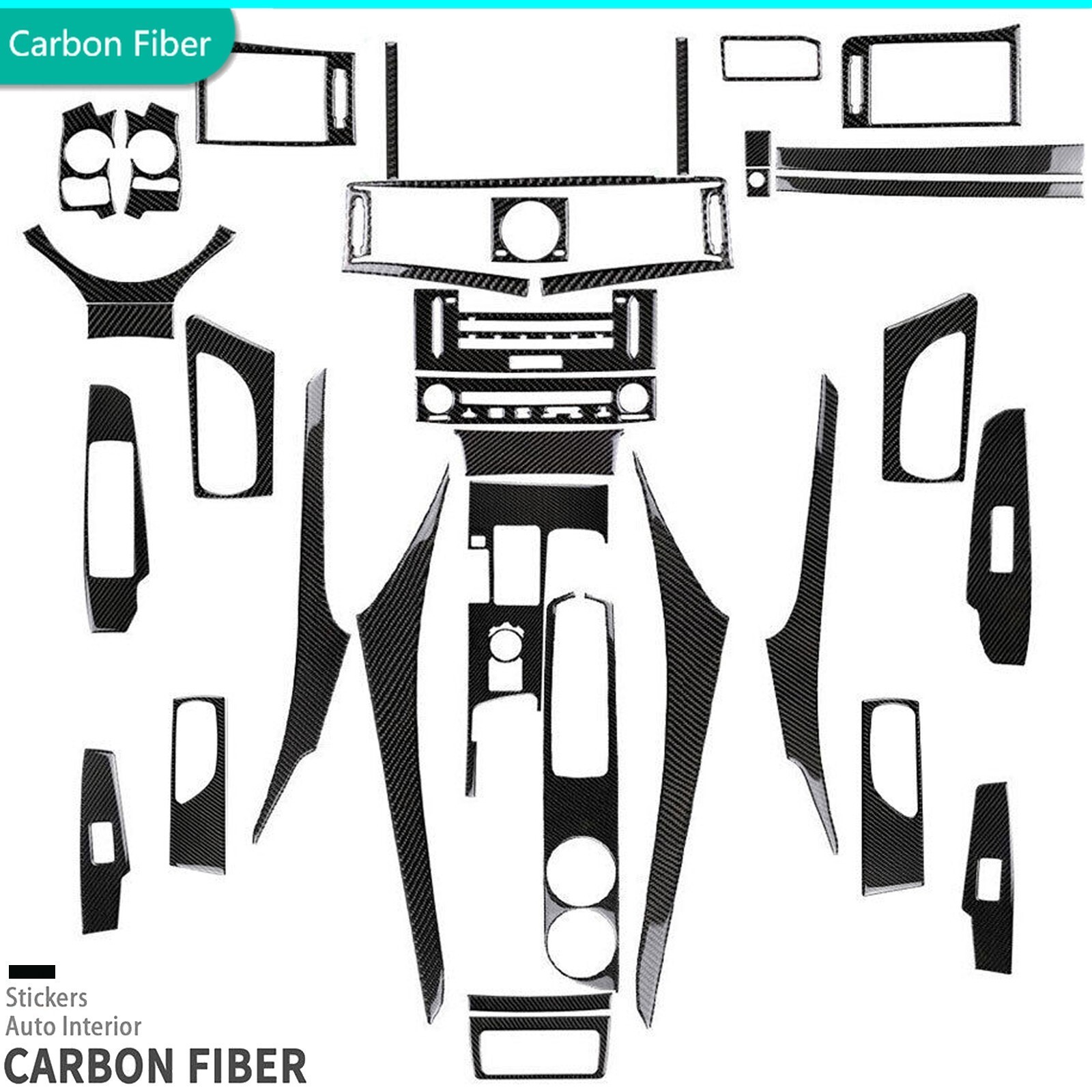 35Pcs For Lexus IS250 IS300 2013-2018 Carbon Fiber Full Kits Inteiror Cover Trim