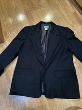 Pendleton Virgin Wool Blazer Jacket Womens 14 black Button Vintage USA