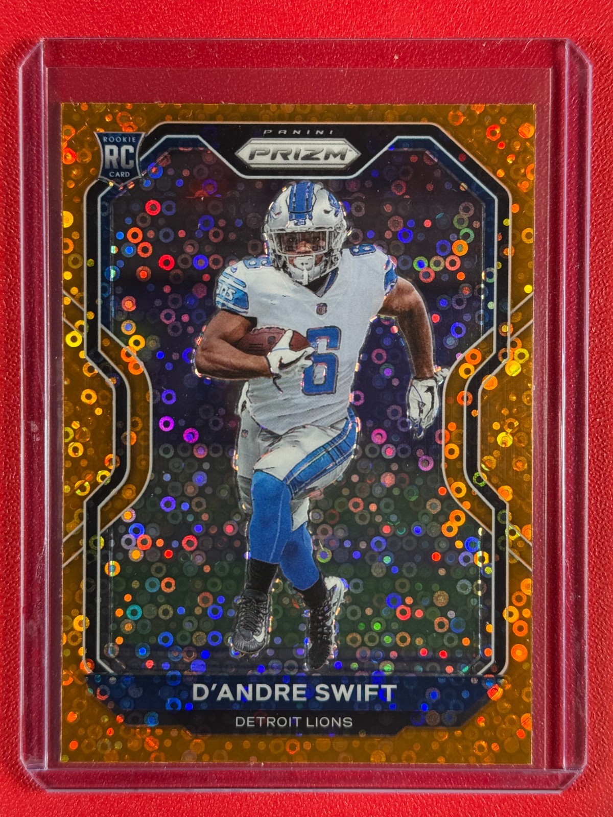 2020 Panini Prizm D'Andre Swift #358 Orange Disco Prizm Rookie (RC)