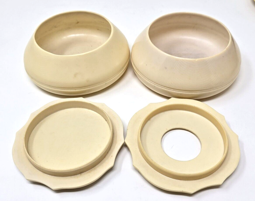 Vintage Ivory Pyralin Dubarry French Vanity Set 1930's era Celluloid Dresser Set - Picture 11 of 22