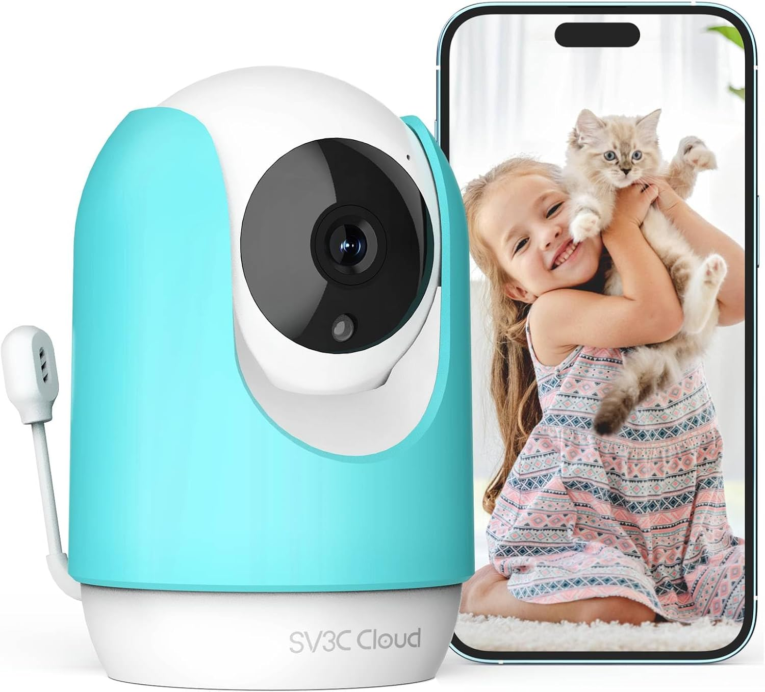 Indoor Security Camera 2K Pan/Tilt Wireless Wifi Pet Camera Temp & Humidity Cry-image