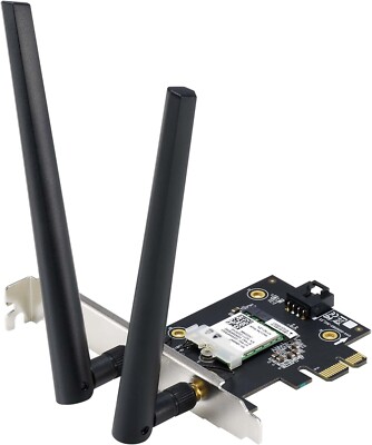 ASUS (PCE-AXE5400) AXE5400 WLAN 6E Tri-Band PCI Express Adapter Bluetooth 5.2 O