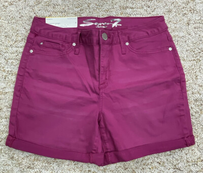 Seven7 Sunset Bermuda Women's Cuff Denim Shorts size 8  MSRP $59